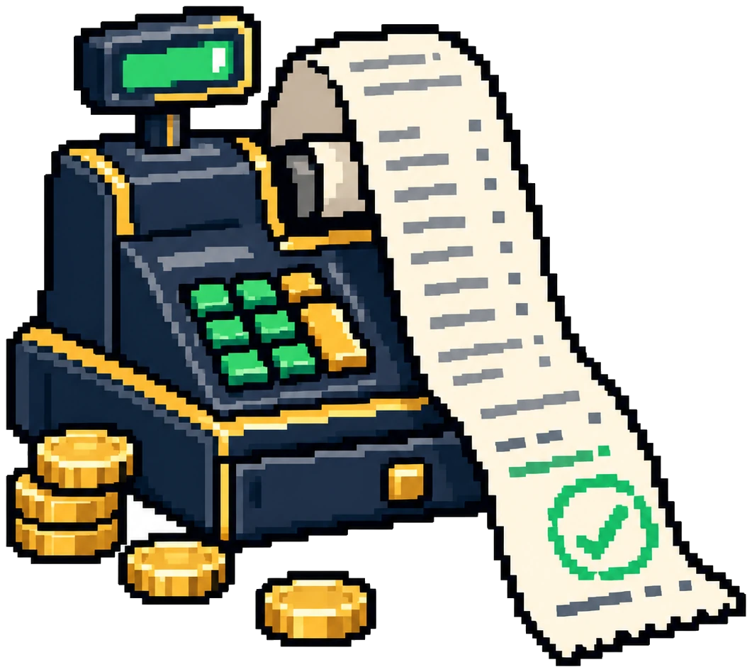 the register prints a receipt for every buy